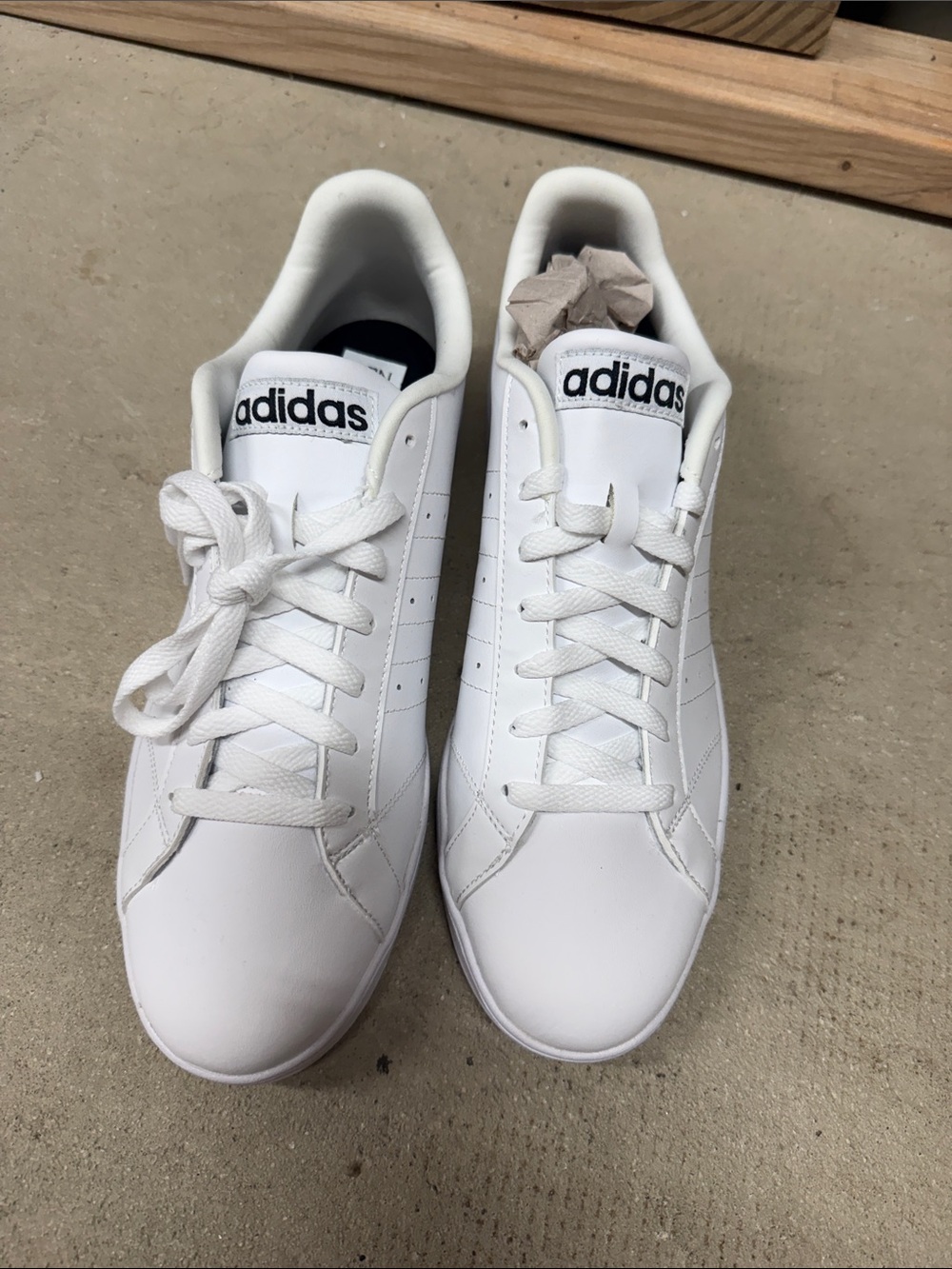 adidas White Men's Low-Top Leather Sneakers